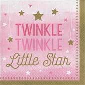 Twinkle Twinkle Little Star Pink Lunch Napkins