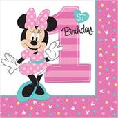 Disney Minnie Mouse 1st Birthday Lunch Napkins 