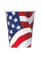 Patriotic USA Flag 9oz Paper Cups 