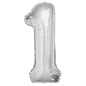Jumbo Silver Foil Balloon-Number 1