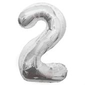 Jumbo Silver Foil Balloon-Number 2