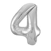 Jumbo Silver Foil Balloon-Number 4