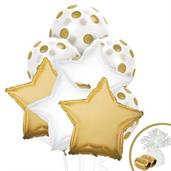 Gold & White Balloon Bouquet