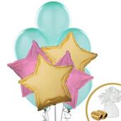 Mint Pink & Gold Balloon Bouquet
