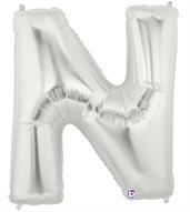 Jumbo Silver Foil Letter-N