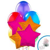 Hot Pink & Orange Star Balloon Bouquet
