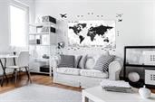 Black & White Plaid Map Giant Wall Decal