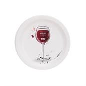 Wine Party My Glass Is Full Cocktail Plates (8)