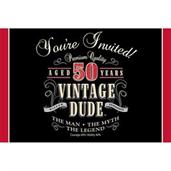 Vintage Dude 50th Invitation 