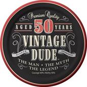 Vintage Dude 50th Cake Plates 7"