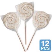 White Swirl 3" Lollipops (12)