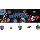 Space Blast Party Banner W/ Hanging Attachments