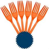 Orange Plastic Forks 