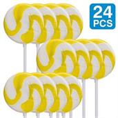 Lemon Yellow 2" Swirl Lollipops (24)