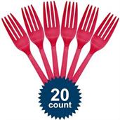 Hot Pink Plastic Forks