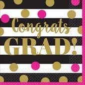 Gold Confetti Grad Luncheon Napkins (36)