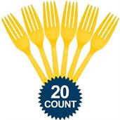 Bright Yellow Plastic Forks