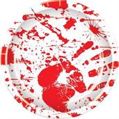 Bloody Handprints 9" Plates (8)
