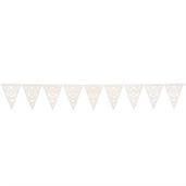 White Lace Die Cut Pennant Banner