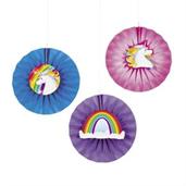 Unicorn Hanging Paper Fans With Icons(12)