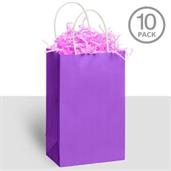 Kraft Handle Bags Purple (10 Pack)