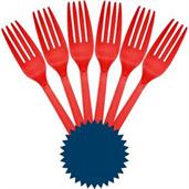 Red Plastic Forks