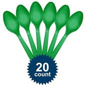 Green Plastic Spoons