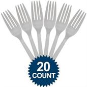 Silver Plastic Forks (20 Pack)
