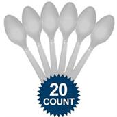 Silver Plastic Spoons (20 Pack)