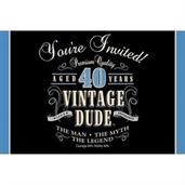 Vintage Dude 40th Invitation (8 Pack)