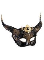Elegant Faun Black & Gold Mask