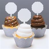 White Plastic Cupcake Picks (12)
