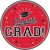 Graduation 10" Dinner Plate Red 