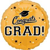 Graduation 18" Foil Balloon Gold (1)