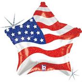 Patriotic Star 19 Foil Balloon (each)