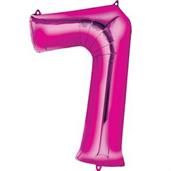 35" Number 7 Shaped Foil Balloon - Pink