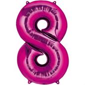 34" Number 8 Shaped Foil Balloon - Pink