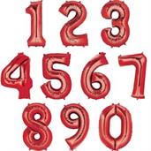 34" Number 0 Shaped Foil Balloon - Red