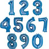 35" Number 0 Shaped Foil Balloon - Blue