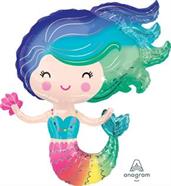 30" Colorful Mermaid Jumbo Foil Balloon
