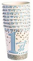1st Birthday Blue Paper 9oz Cups (8)