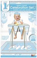 1st Birthday Blue High Chair Set