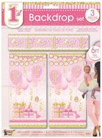 1st Birthday Pink Backdrop