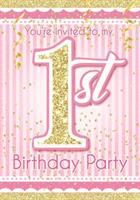 1st Birthday Pink Invitations (8)