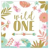 Boho Birthday Girl 1st Birthday Lunch Napkin (16)