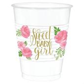 Floral Baby Plastic Party Cups 25