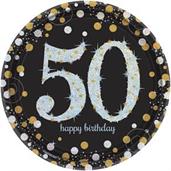 Sparkling Celebration 7" Dessert Plates 50th (8)