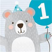1st Birthday Bear '1st Birthday' Lunch Napkin (16)