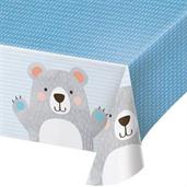 1st Birthday Bear Plastic Tablecover 54" x 102" (1)