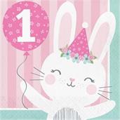 1st Birthday Bunny '1st Birthday' Lunch Napkin (16)